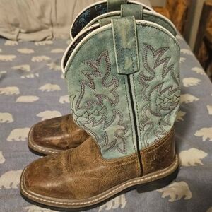 Blue and Brown Western Cowboy Boots